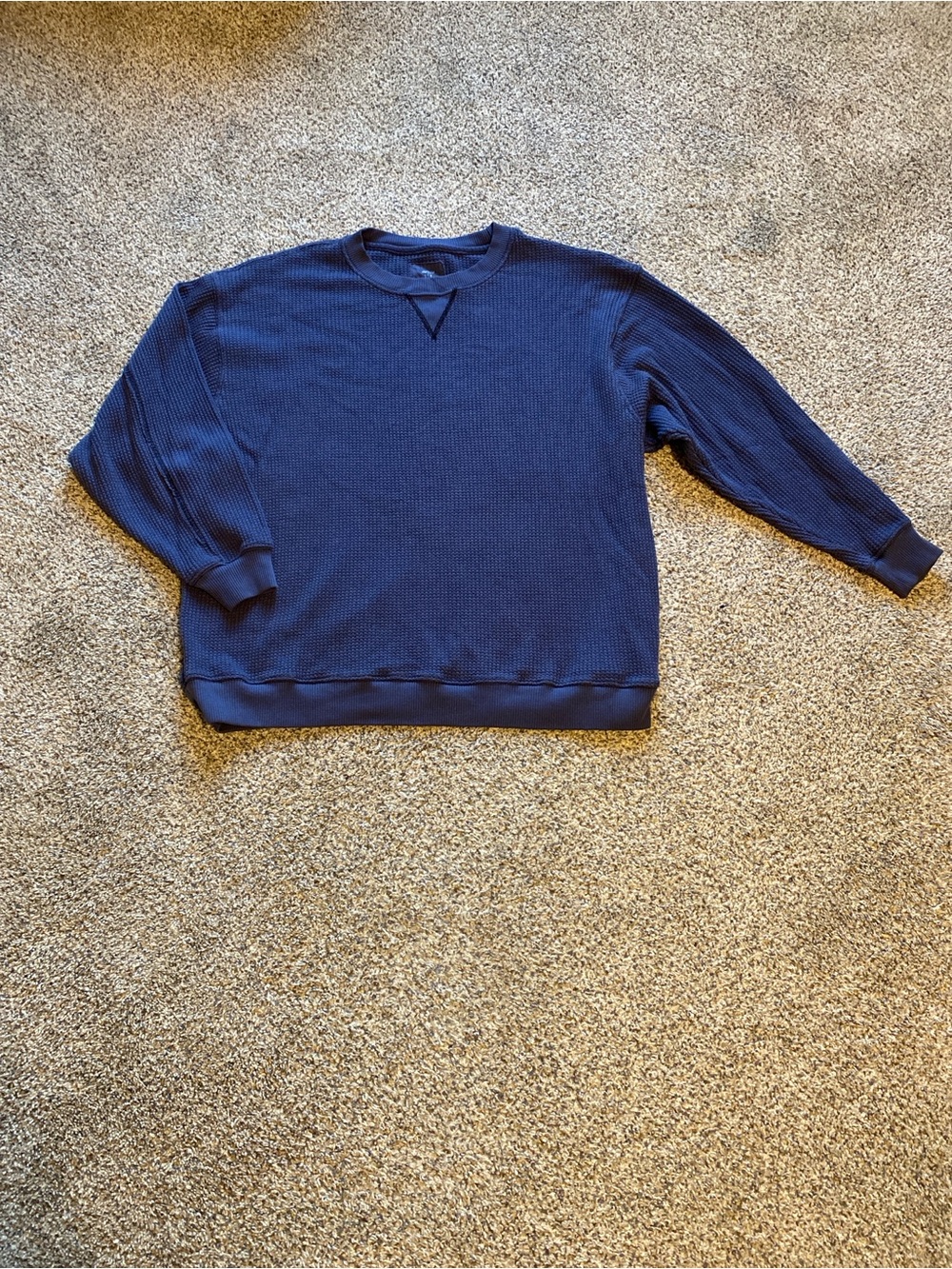 Aerie Women’s Navy Crewneck Waffled Sweater Size Large